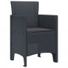 Krzesło Ogrodowe 4 pcs Antracyt 53 x 49 x 85 cm polipropylen