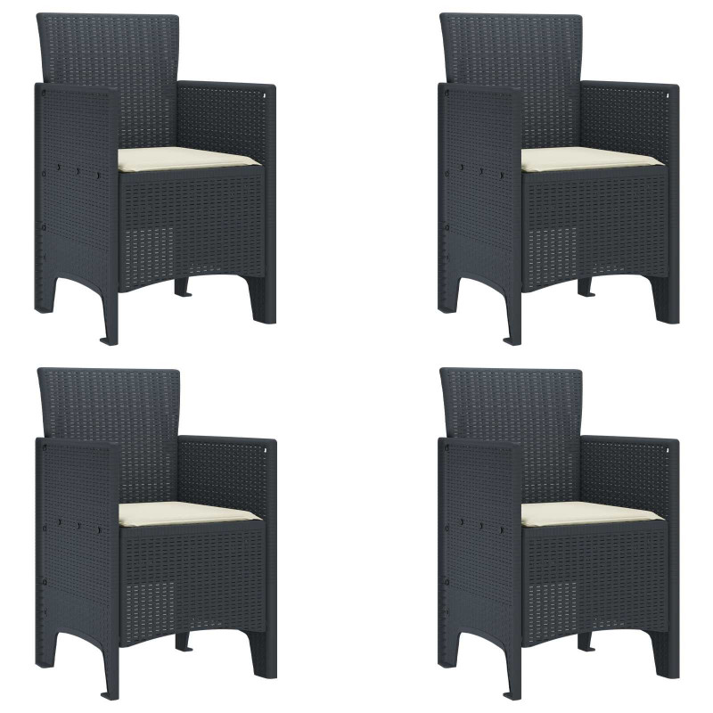 Krzesło Ogrodowe 4 pcs Antracyt 53 x 49 x 85 cm polipropylen