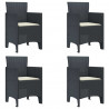Krzesło Ogrodowe 4 pcs Antracyt 53 x 49 x 85 cm polipropylen