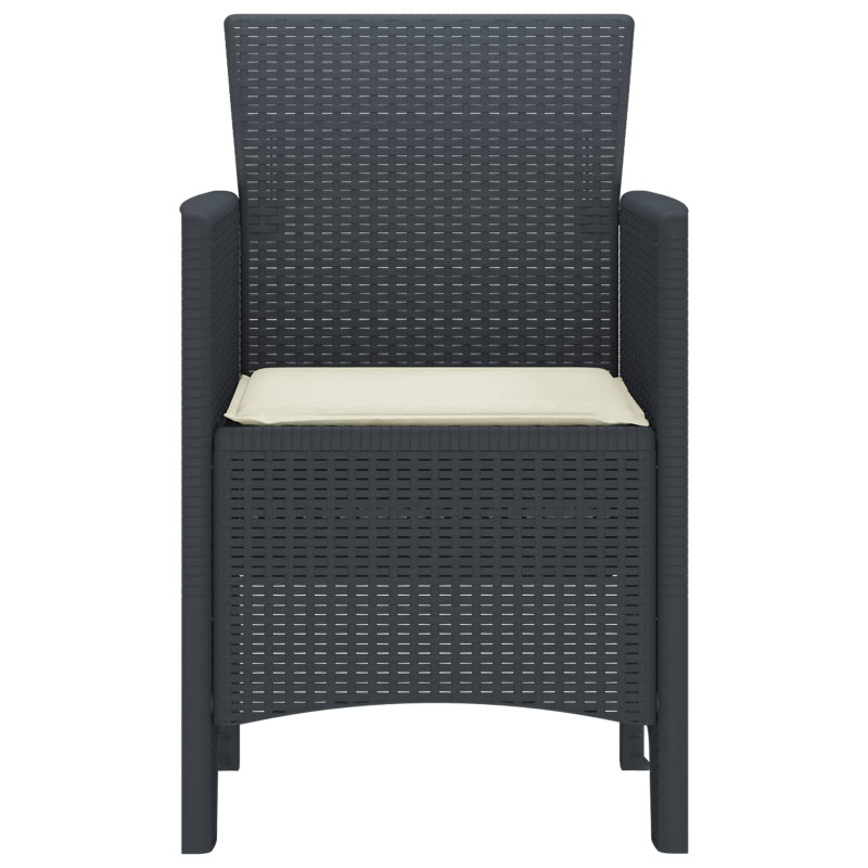Krzesło Ogrodowe 4 pcs Antracyt 53 x 49 x 85 cm polipropylen
