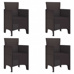 Krzesło Ogrodowe 4 pcs Brązowy 53 x 49 x 85 cm polipropylen