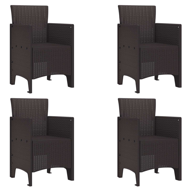 Krzesło Ogrodowe 4 pcs Brązowy 53 x 49 x 85 cm polipropylen