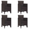 Krzesło Ogrodowe 4 pcs Brązowy 53 x 49 x 85 cm polipropylen