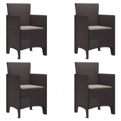 Krzesło Ogrodowe 4 pcs Brązowy 53 x 49 x 85 cm polipropylen