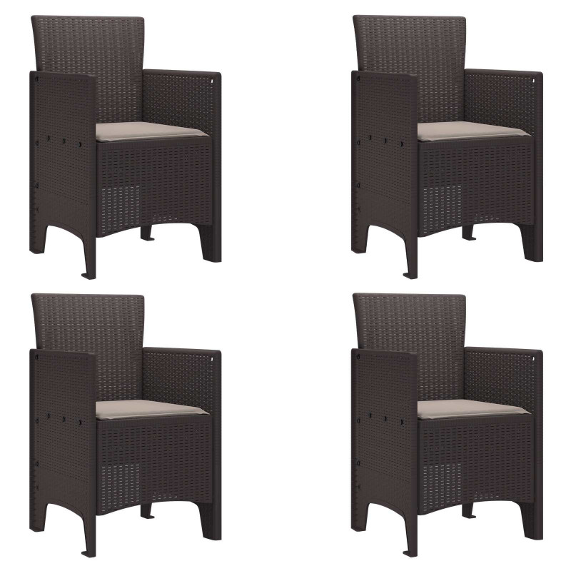 Krzesło Ogrodowe 4 pcs Brązowy 53 x 49 x 85 cm polipropylen