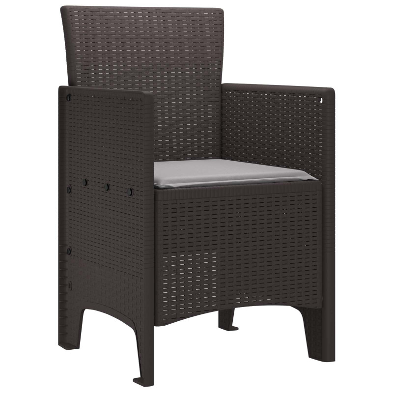 Krzesło Ogrodowe 4 pcs Brązowy 53 x 49 x 85 cm polipropylen