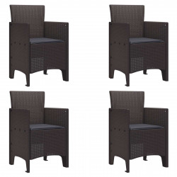 Krzesło Ogrodowe 4 pcs Brązowy 53 x 49 x 85 cm polipropylen