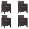 Krzesło Ogrodowe 4 pcs Brązowy 53 x 49 x 85 cm polipropylen