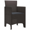 Krzesło Ogrodowe 4 pcs Brązowy 53 x 49 x 85 cm polipropylen