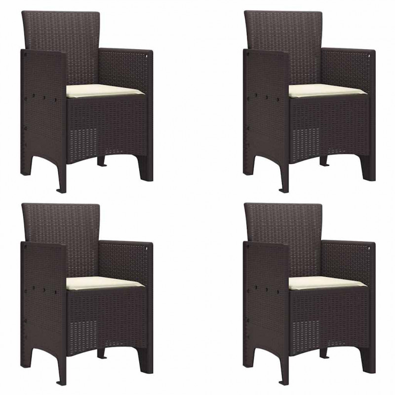 Krzesło Ogrodowe 4 pcs Brązowy 53 x 49 x 85 cm polipropylen