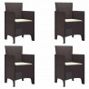 Krzesło Ogrodowe 4 pcs Brązowy 53 x 49 x 85 cm polipropylen