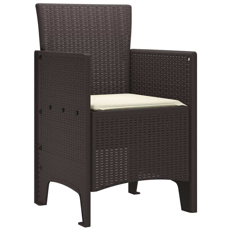 Krzesło Ogrodowe 4 pcs Brązowy 53 x 49 x 85 cm polipropylen