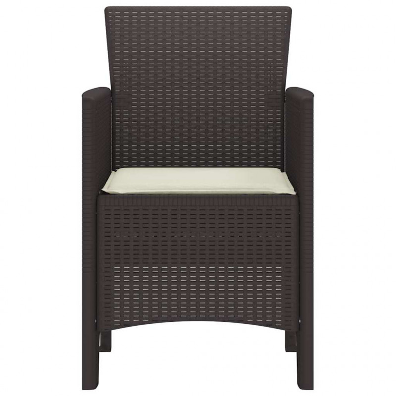 Krzesło Ogrodowe 4 pcs Brązowy 53 x 49 x 85 cm polipropylen