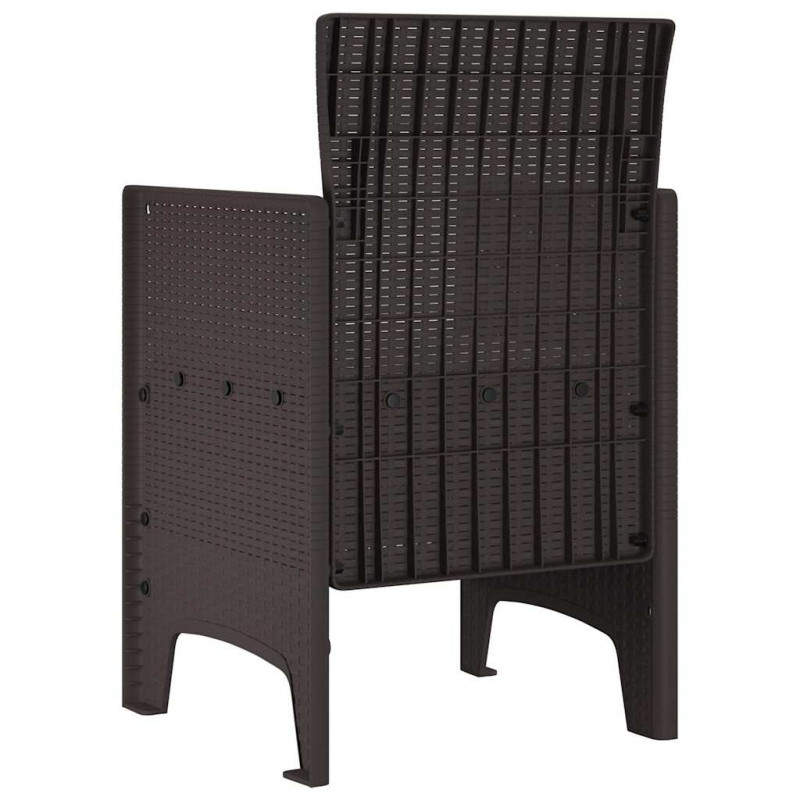 Krzesło Ogrodowe 4 pcs Brązowy 53 x 49 x 85 cm polipropylen