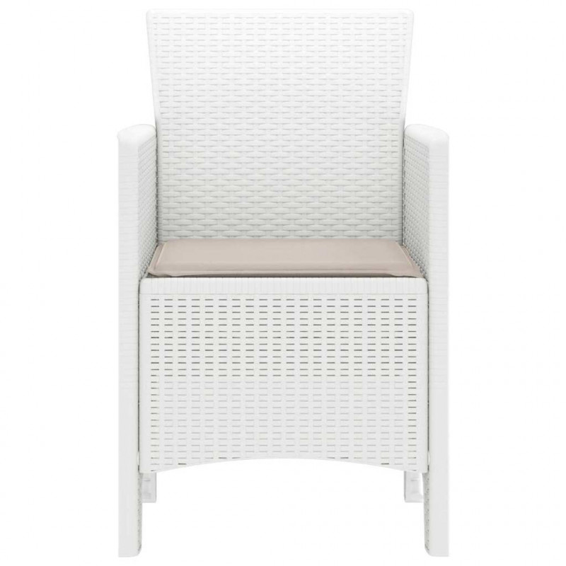 Krzesło Ogrodowe 4 pcs Biały 53 x 49 x 85 cm polipropylen