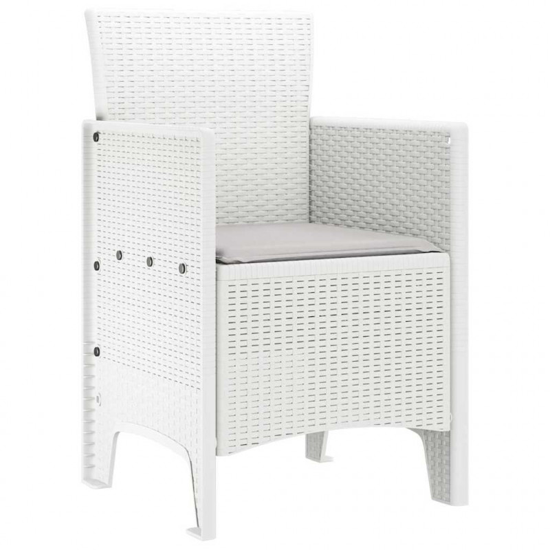 Krzesło Ogrodowe 4 pcs Biały 53 x 49 x 85 cm polipropylen