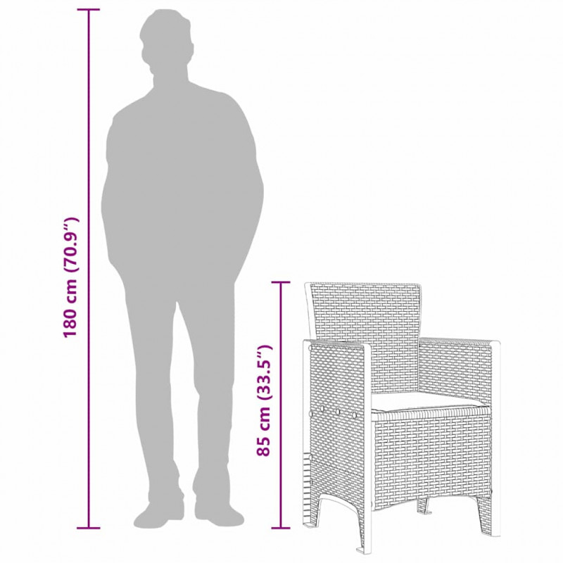 Krzesło Ogrodowe 4 pcs Biały 53 x 49 x 85 cm polipropylen