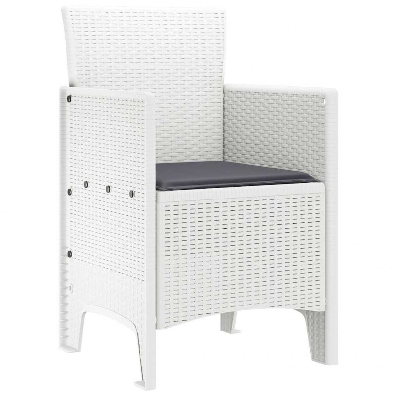 Krzesło Ogrodowe 4 pcs Biały 53 x 49 x 85 cm polipropylen