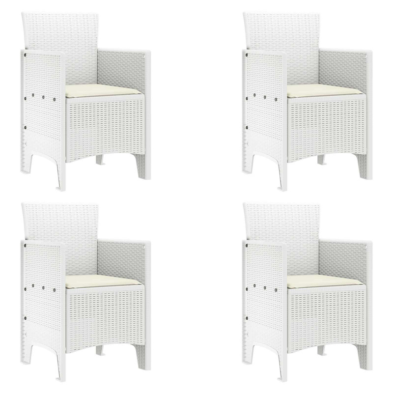 Krzesło Ogrodowe 4 pcs Biały 53 x 49 x 85 cm polipropylen