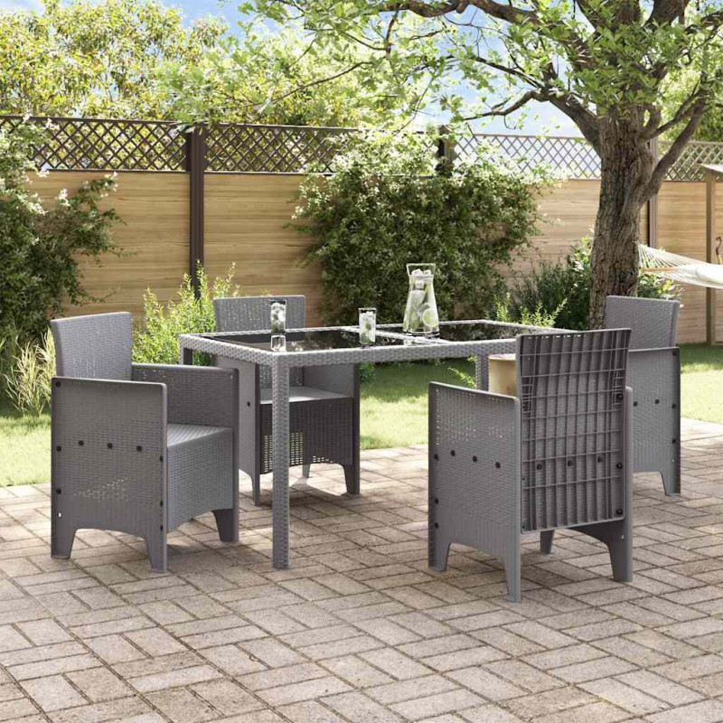 Krzesło Ogrodowe 4 pcs Jasnoszary 53 x 49 x 85 cm polipropylen
