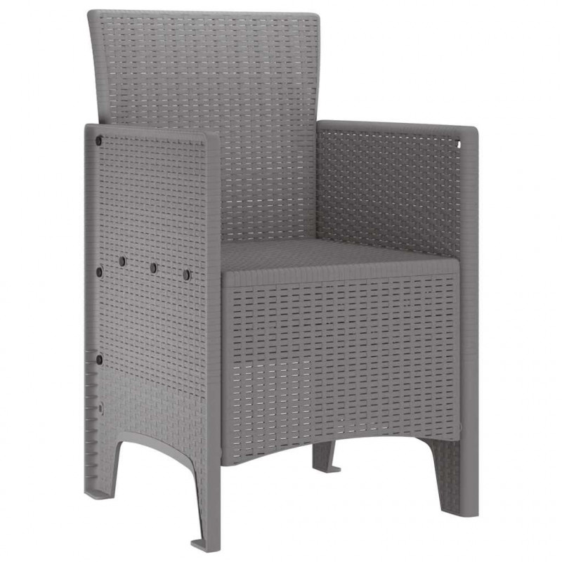 Krzesło Ogrodowe 4 pcs Jasnoszary 53 x 49 x 85 cm polipropylen