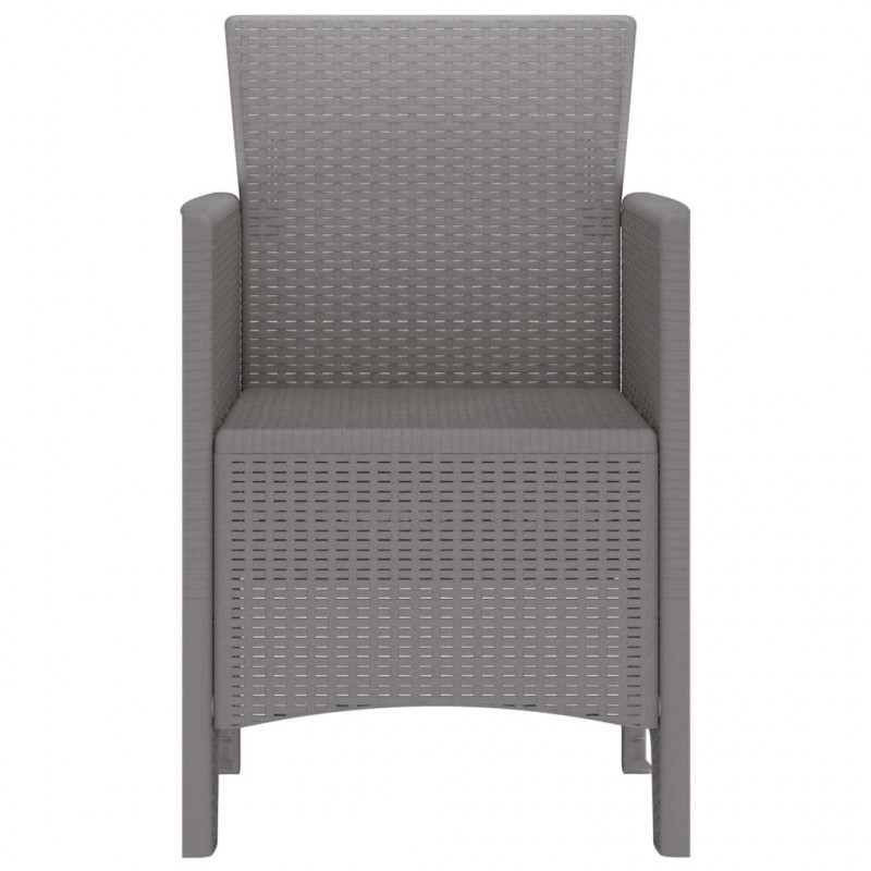 Krzesło Ogrodowe 4 pcs Jasnoszary 53 x 49 x 85 cm polipropylen