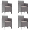 Krzesło Ogrodowe 4 pcs Jasnoszary 53 x 49 x 85 cm polipropylen