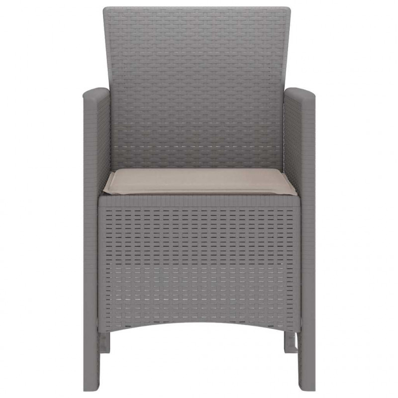 Krzesło Ogrodowe 4 pcs Jasnoszary 53 x 49 x 85 cm polipropylen