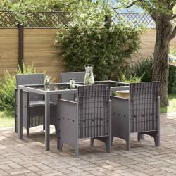 Krzesło Ogrodowe 4 pcs Jasnoszary 53 x 49 x 85 cm polipropylen