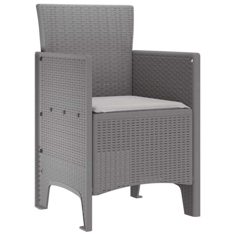 Krzesło Ogrodowe 4 pcs Jasnoszary 53 x 49 x 85 cm polipropylen