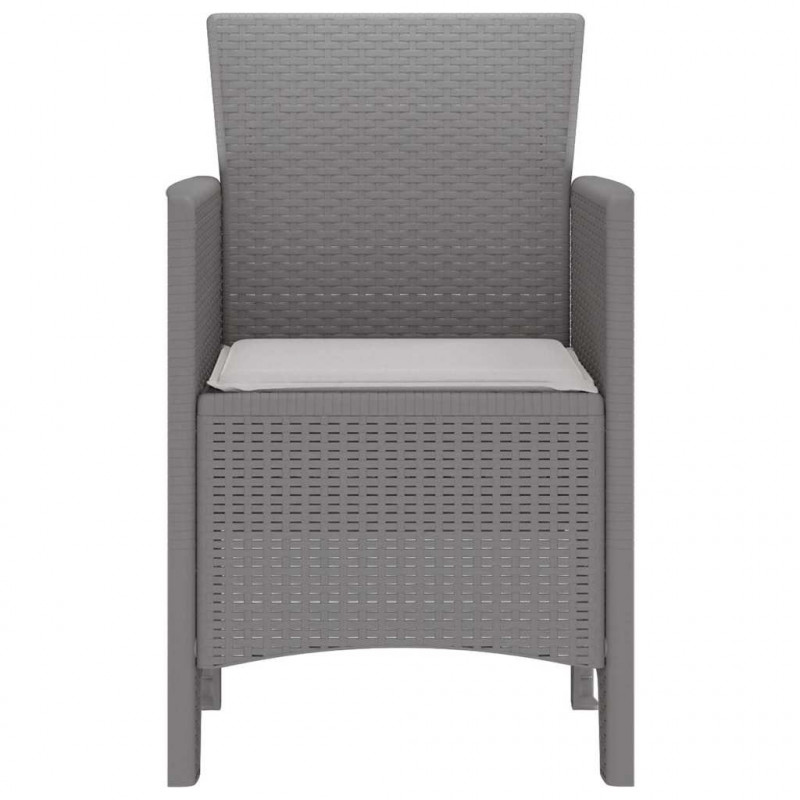 Krzesło Ogrodowe 4 pcs Jasnoszary 53 x 49 x 85 cm polipropylen