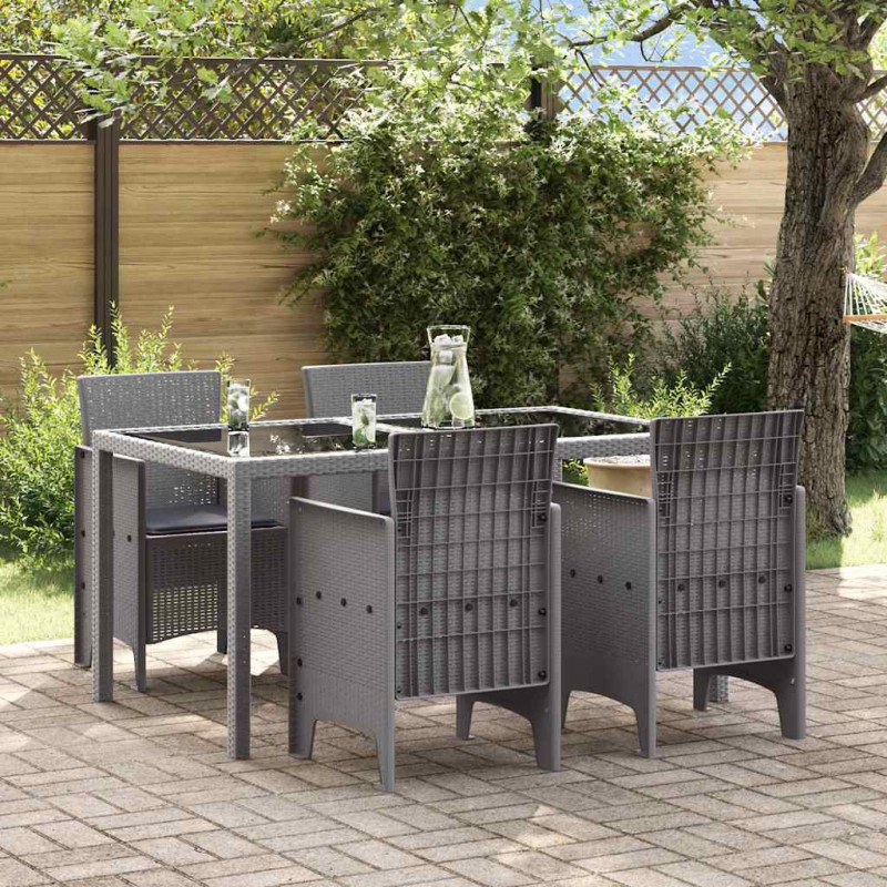 Krzesło Ogrodowe 4 pcs Jasnoszary 53 x 49 x 85 cm polipropylen