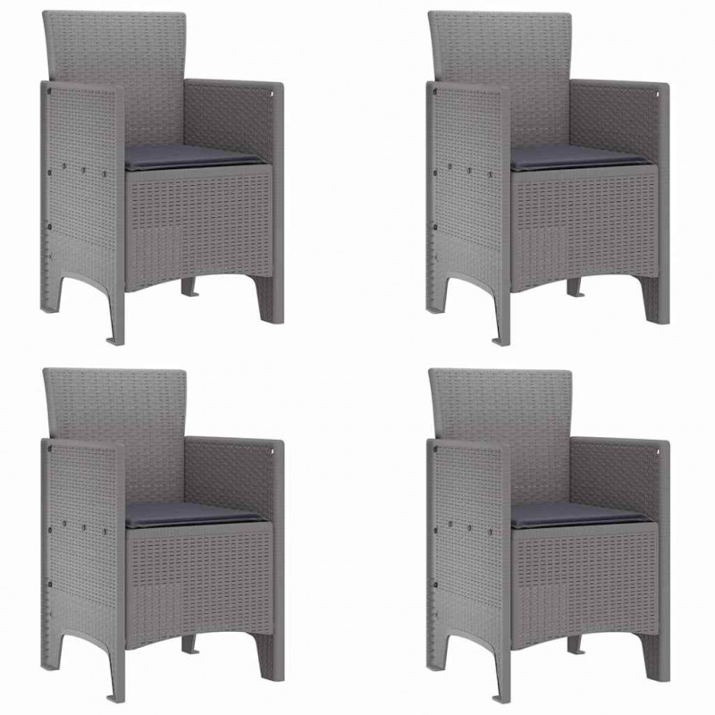 Krzesło Ogrodowe 4 pcs Jasnoszary 53 x 49 x 85 cm polipropylen