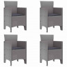 Krzesło Ogrodowe 4 pcs Jasnoszary 53 x 49 x 85 cm polipropylen