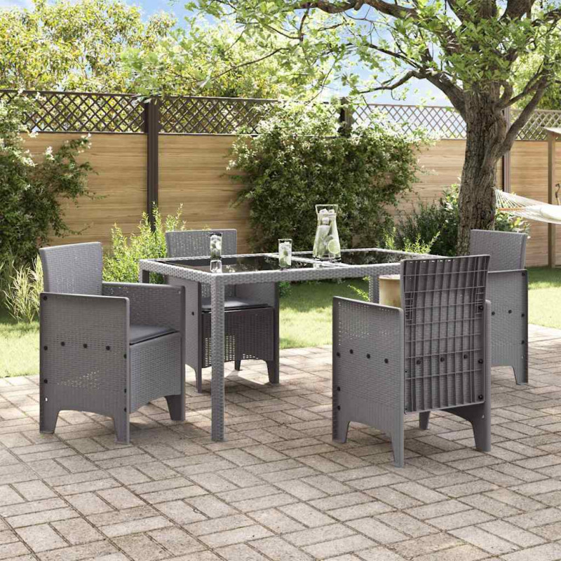 Krzesło Ogrodowe 4 pcs Jasnoszary 53 x 49 x 85 cm polipropylen