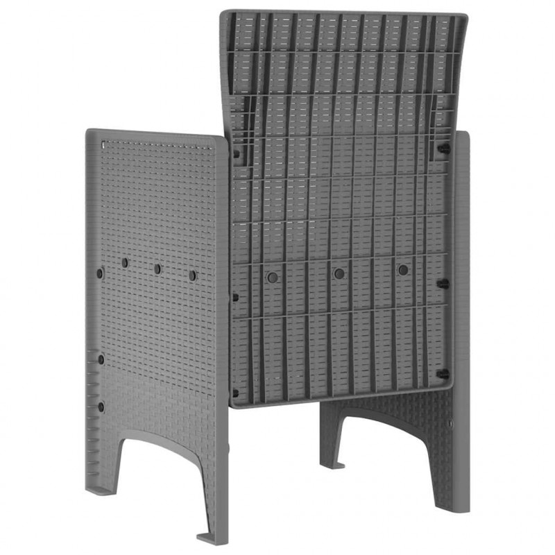Krzesło Ogrodowe 4 pcs Jasnoszary 53 x 49 x 85 cm polipropylen
