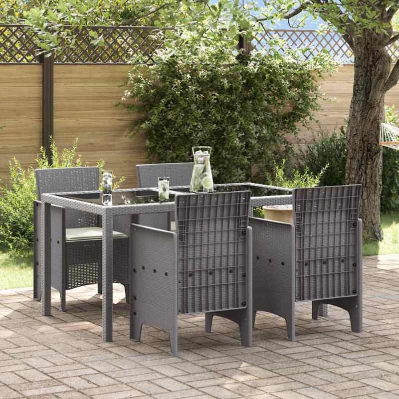 Krzesło Ogrodowe 4 pcs Jasnoszary 53 x 49 x 85 cm polipropylen