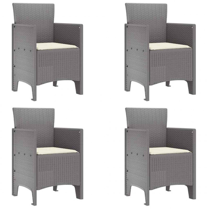 Krzesło Ogrodowe 4 pcs Jasnoszary 53 x 49 x 85 cm polipropylen