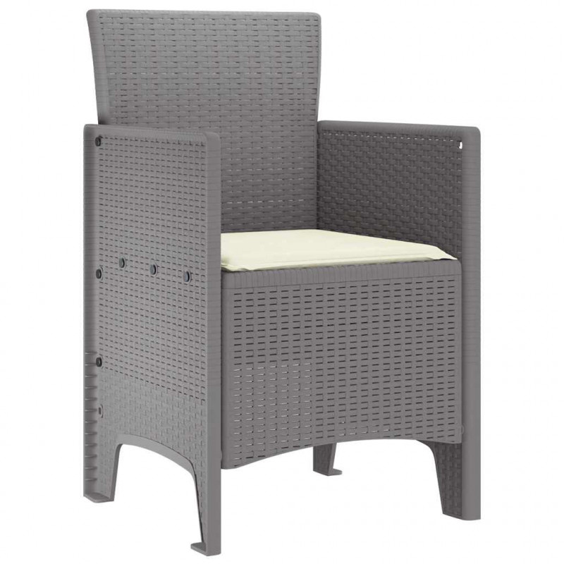 Krzesło Ogrodowe 4 pcs Jasnoszary 53 x 49 x 85 cm polipropylen