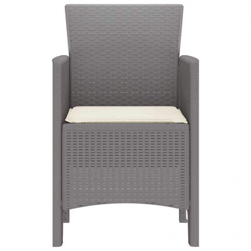 Krzesło Ogrodowe 4 pcs Jasnoszary 53 x 49 x 85 cm polipropylen