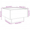 Stolik kawowy z LED, biały, 50x50x30cm, materiał drewnopochodny