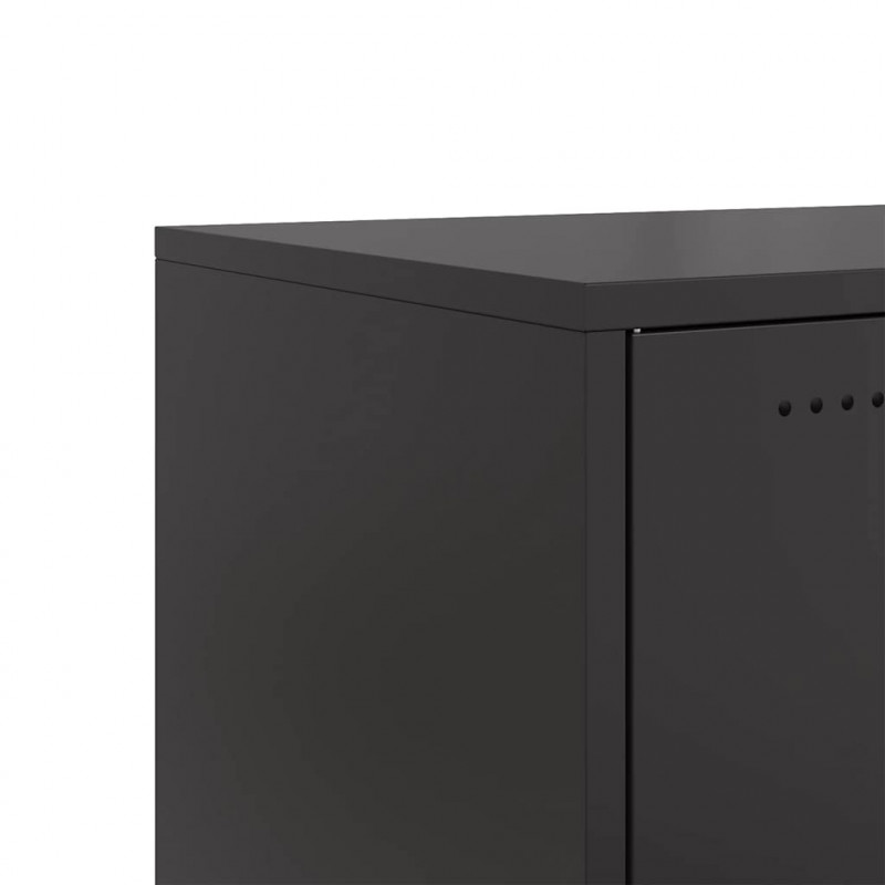 Szafka RTV, czarna, 100,5x39x43,5 cm, stal