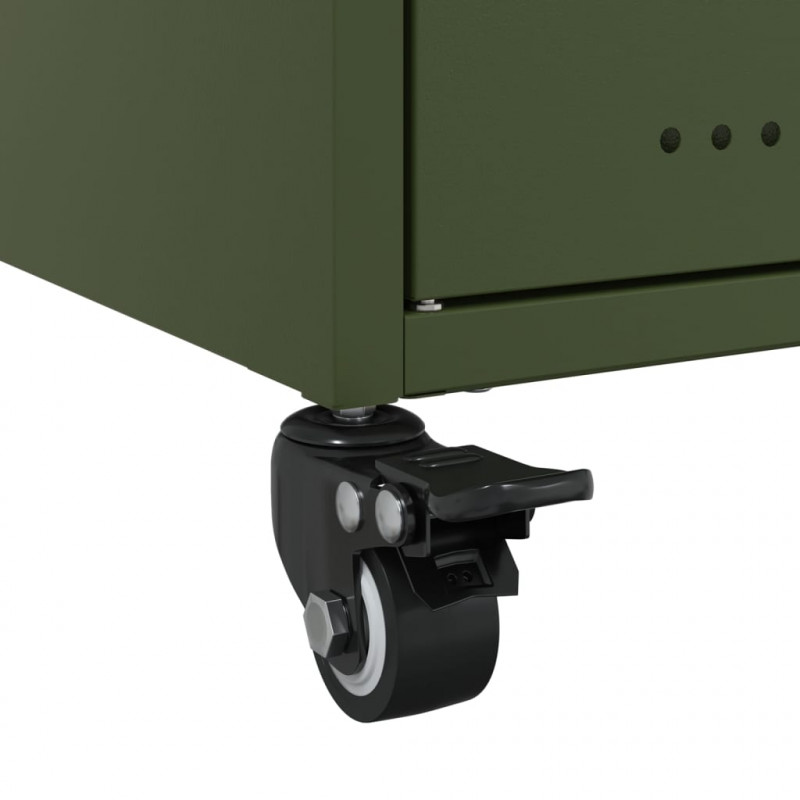 Szafka RTV, oliwkowa, 100,5x39x43,5 cm, stal