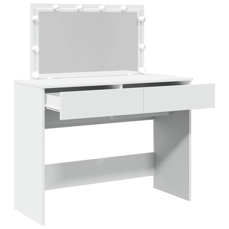 Toaletka z oświetleniem LED, biała, 100x40x120 cm