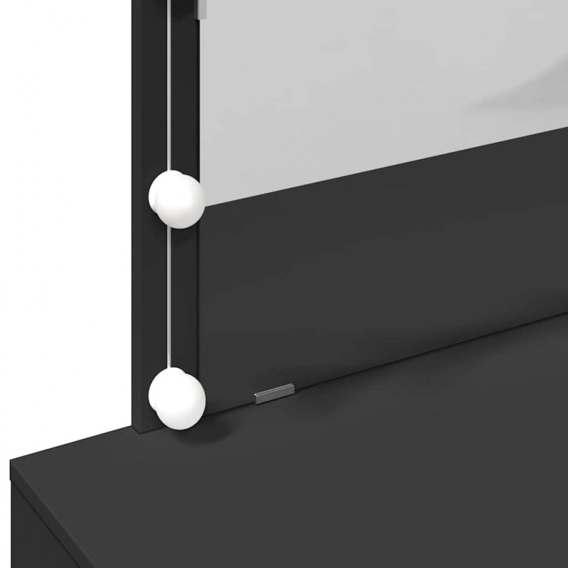Toaletka z oświetleniem LED, czarna, 100x40x120 cm