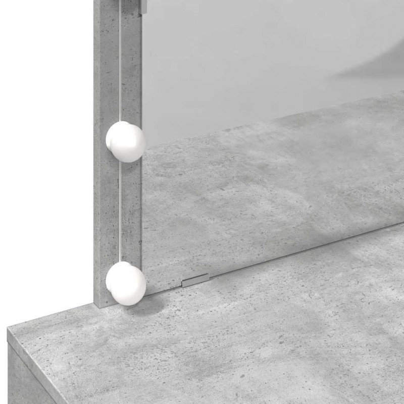 Toaletka z oświetleniem LED, szarość betonu, 100x40x120 cm
