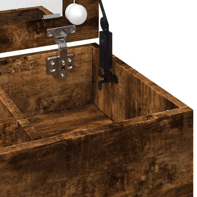 Toaletka z oświetleniem LED, przydymiony dąb, 115x37x110,5 cm