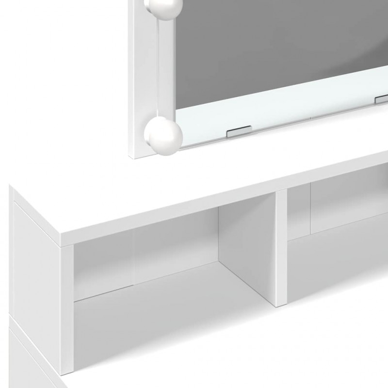 Toaletka z LED, biała, 80x41x144,5 cm