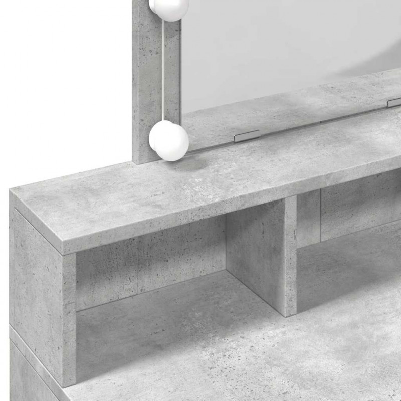 Toaletka z oświetleniem LED, szarość betonu, 80x41x144,5 cm