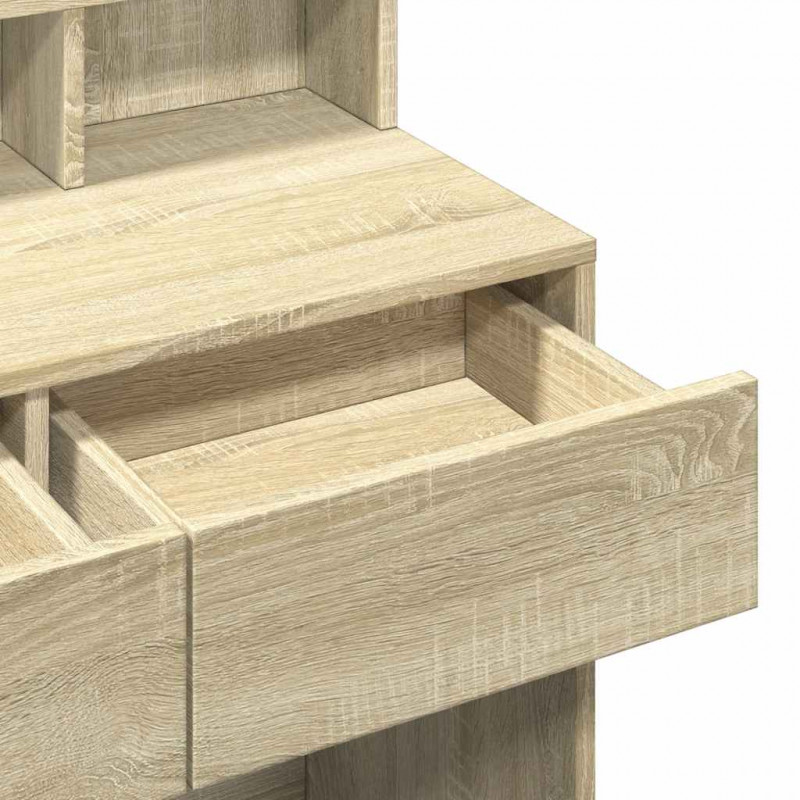 Toaletka z oświetleniem LED, dąb sonoma, 80x41x134,5 cm